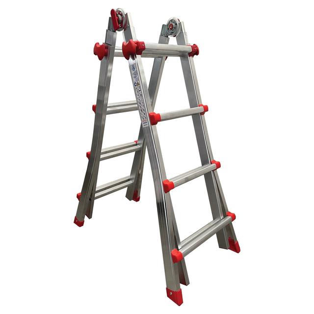 SCALA TELESCOPICA 4+4 NEW RED ALLUMINIO H MAX 3,90 m D.LGS. 81/08 ART. 113 | Tecnomat SCALA TELESCOPICA 4+4 NEW RED ALLUMINIO H MAX 3,90 m D.LGS. 81/08 ART. 113 | Tecnomat