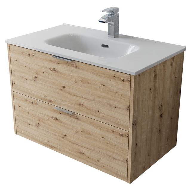 BASE CON LAVABO RIO ROVERE 2 CASSETTI 80x54x46 cm (LxHxP) SOFT CLOSE MANIGLIA ACCIAIO | Tecnomat BASE CON LAVABO RIO ROVERE 2 CASSETTI 80x54x46 cm (LxHxP) SOFT CLOSE MANIGLIA ACCIAIO - 2 | Tecnomat