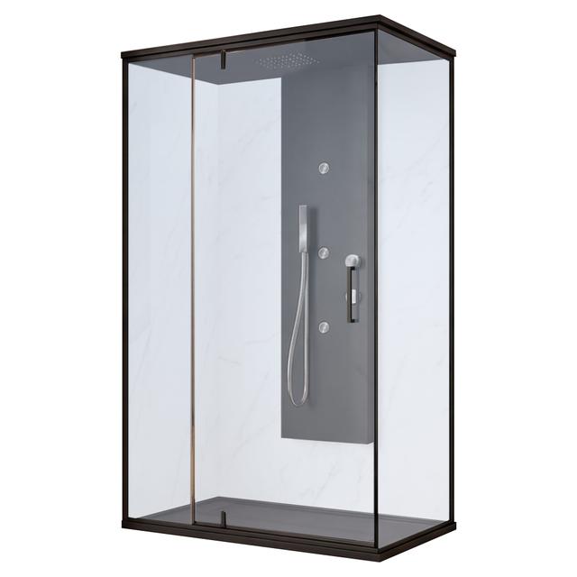 CABINA IDRO YOGA APERTURA BATTENTE CON TETTO PORTA 118-120 cm FISSO 78-80 cm PROFILO NERO | Tecnomat CABINA IDRO YOGA APERTURA BATTENTE CON TETTO PORTA 118-120 cm FISSO 78-80 cm PROFILO NERO - 2 | Tecnomat