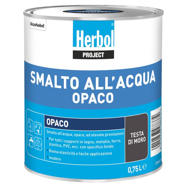 SMALTO ACQUA OPACO HERBOL TESTA DI MORO 0,75 l 10-12 m²/l PER MANO | Tecnomat SMALTO ACQUA OPACO HERBOL TESTA DI MORO 0,75 l 10-12 m²/l PER MANO - 2 | Tecnomat