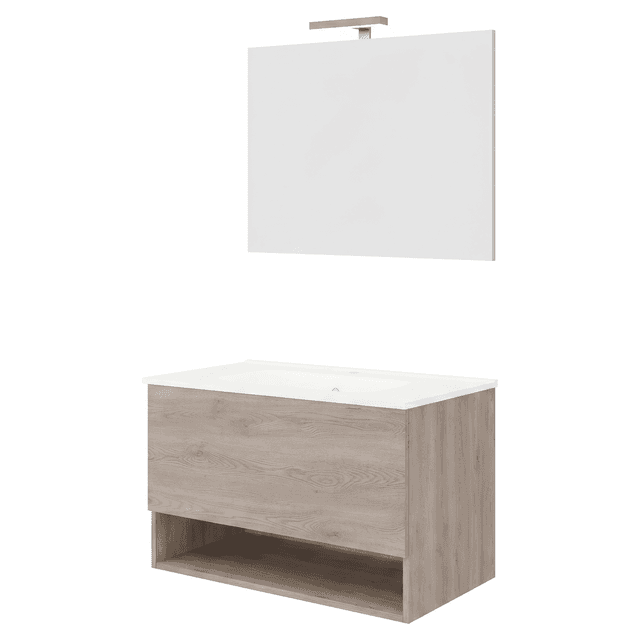 MOBILE VALENTINA 1 CASSETTO VANO GIORNO NOCE LAVABO IN CERAMICA 81x53x46cm (LxHxP) | Tecnomat MOBILE VALENTINA 1 CASSETTO VANO GIORNO NOCE LAVABO IN CERAMICA 81x53x46cm (LxHxP) - 2 | Tecnomat