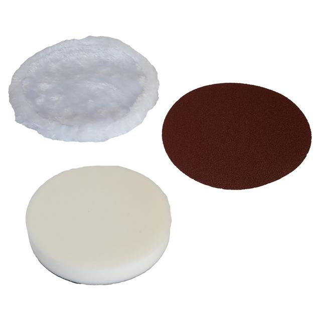 KIT LUCIDATRICE 2 CUFFIE AGNELLO Ø180 mm UNA SPUGNA PER METTERE CERA 6 FOGLI ABRASIVI MISTI | Tecnomat KIT LUCIDATRICE 2 CUFFIE AGNELLO Ø180 mm UNA SPUGNA PER METTERE CERA 6 FOGLI ABRASIVI MISTI | Tecnomat