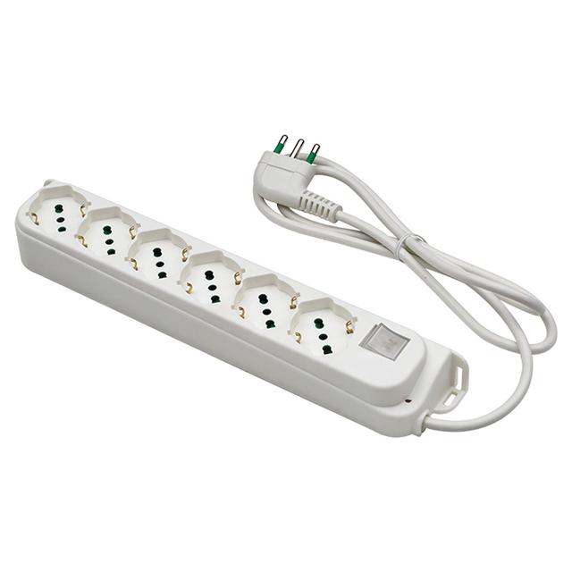 MULTIPRESA FANTON 6 PRESE 2P+T 10/16A SCHUKO CAVO 1,5 m SPINA 16A COLORE BIANCO | Tecnomat MULTIPRESA FANTON 6 PRESE 2P+T 10/16A SCHUKO CAVO 1,5 m SPINA 16A COLORE BIANCO | Tecnomat