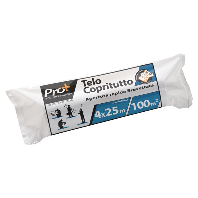 TELO COPRITUTTO PRO+ 4 x 25 m 100 m² IN ROTOLO APERTURA RAPIDA BREVETTATA | Tecnomat TELO COPRITUTTO PRO+ 4 x 25 m 100 m² IN ROTOLO APERTURA RAPIDA BREVETTATA | Tecnomat