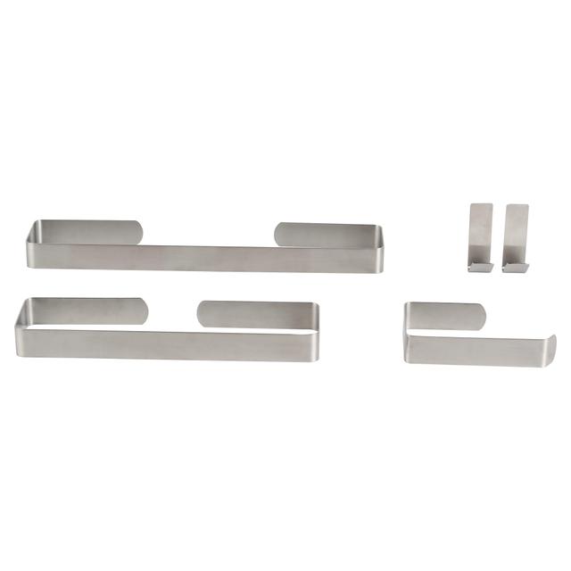SET BAGNO DETROIT 4PZ ACCIAIO SPAZZOLATO PORTA SALVIETTE 30cm, 40cm PORTA ROTOLO, GANCIO DOPPIO | Tecnomat SET BAGNO DETROIT 4PZ ACCIAIO SPAZZOLATO PORTA SALVIETTE 30cm, 40cm PORTA ROTOLO, GANCIO DOPPIO | Tecnomat