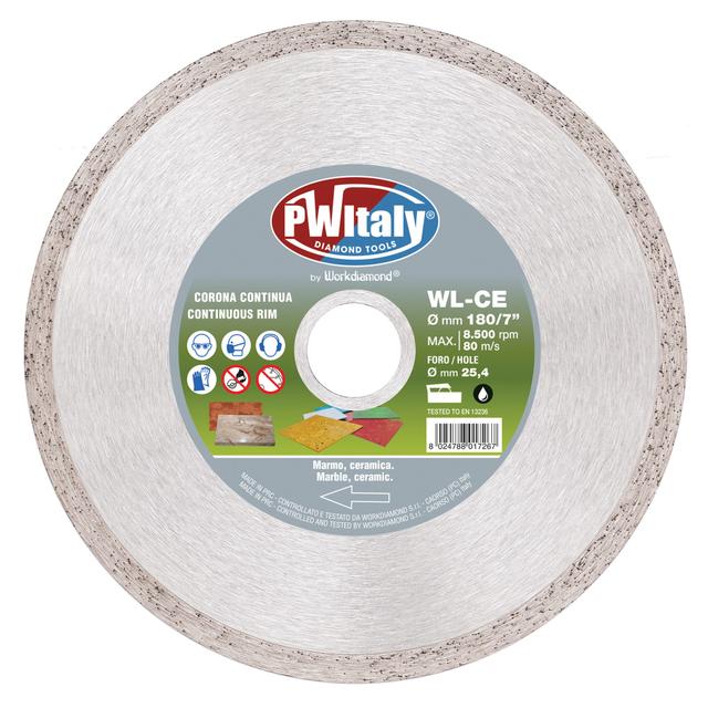 DISCO DIAMANTATO PWI Ø180 mm CORONA CONTINUA A UMIDO PER GRES PER TAGLIAPISTRELLE | Tecnomat DISCO DIAMANTATO PWI Ø180 mm CORONA CONTINUA A UMIDO PER GRES PER TAGLIAPISTRELLE | Tecnomat