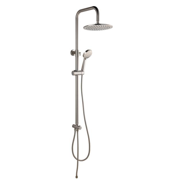 COLONNA DOCCIA ACQUAPRO SHATI 3 GETTI NICKEL SATINATO SOFFIONE ABS Ø250mm ASTA TELESCOPICA | Tecnomat COLONNA DOCCIA ACQUAPRO SHATI 3 GETTI NICKEL SATINATO SOFFIONE ABS Ø250mm ASTA TELESCOPICA - 2 | Tecnomat