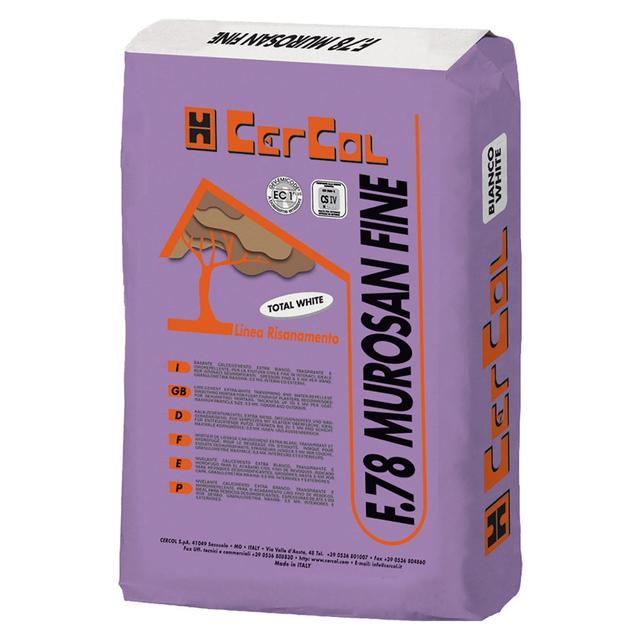 RASANTE BIANCO F.78 MUROSAN FINE 25 kg CALCE IDRAULICA NHL 3,5 TRASPIRANTE IDROREPELLENTE | Tecnomat RASANTE BIANCO F.78 MUROSAN FINE 25 kg CALCE IDRAULICA NHL 3,5 TRASPIRANTE IDROREPELLENTE - 2 | Tecnomat