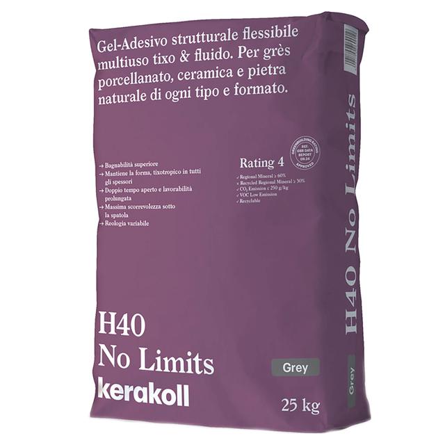 ADESIVO H40 NO LIMITS KERAKOLL 25 kg GRIGIO | Tecnomat ADESIVO H40 NO LIMITS KERAKOLL 25 kg GRIGIO | Tecnomat