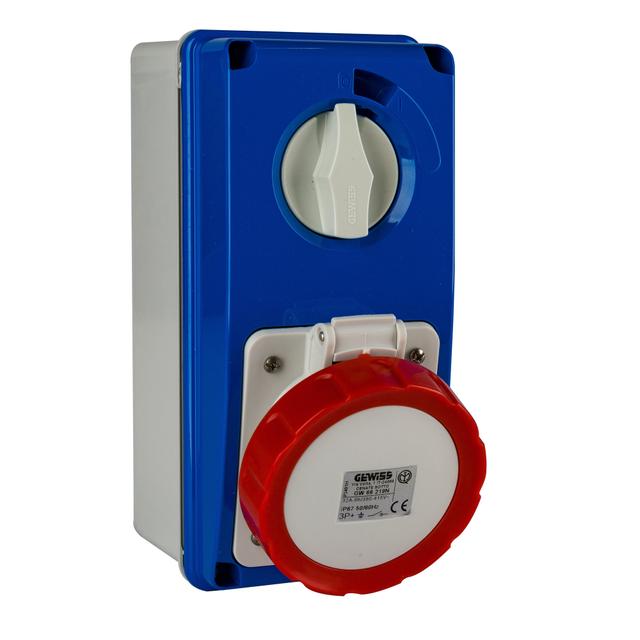 PRESA DA PARETE INTERBLOCCATA GEWISS 66219N 3P+T 32A 380/415V 6H IP67 | Tecnomat PRESA DA PARETE INTERBLOCCATA GEWISS 66219N 3P+T 32A 380/415V 6H IP67 | Tecnomat