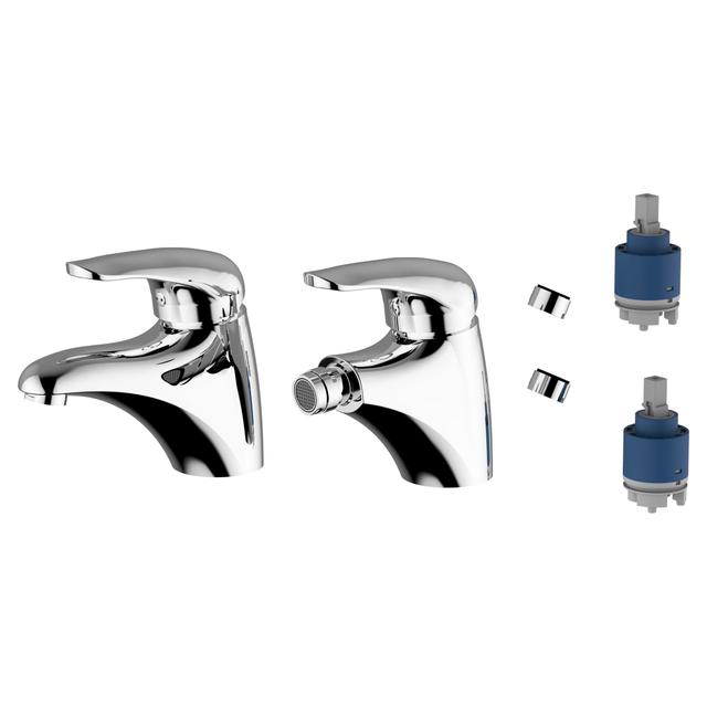 KIT MISCELATORI LAVABO E BIDET TEOREMA EDRA CON 2 CARTUCCE E 2 AERATORI | Tecnomat KIT MISCELATORI LAVABO E BIDET TEOREMA EDRA CON 2 CARTUCCE E 2 AERATORI | Tecnomat