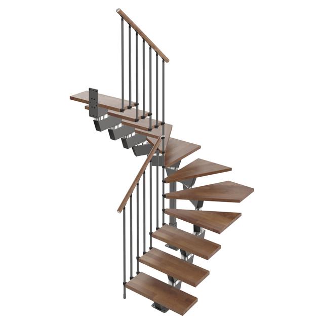 SCALA A GIORNO MAXI A U (DUE GIRI) 12 GRADINI IN LEGNO DI FAGGIO NOCE ACCIAIO GRIGIO SCURO | Tecnomat SCALA A GIORNO MAXI A U (DUE GIRI) 12 GRADINI IN LEGNO DI FAGGIO NOCE ACCIAIO GRIGIO SCURO | Tecnomat