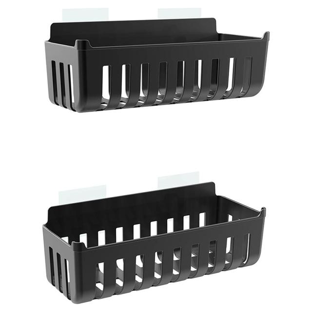 COPPIA CESTINI DOCCIA PORTAOGGETTI COLORE NERO FISSSAGGIO ADESIVO 25x9X11 (LxHxP) | Tecnomat COPPIA CESTINI DOCCIA PORTAOGGETTI COLORE NERO FISSSAGGIO ADESIVO 25x9X11 (LxHxP) - 2 | Tecnomat