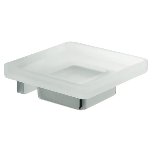 PORTASAPONE SIRO BY INDA LYA IN OTTONE CROMATO PIATTO IN VETRO SATINATO FISSAGGIO A MURO | Tecnomat PORTASAPONE SIRO BY INDA LYA IN OTTONE CROMATO PIATTO IN VETRO SATINATO FISSAGGIO A MURO - 2 | Tecnomat