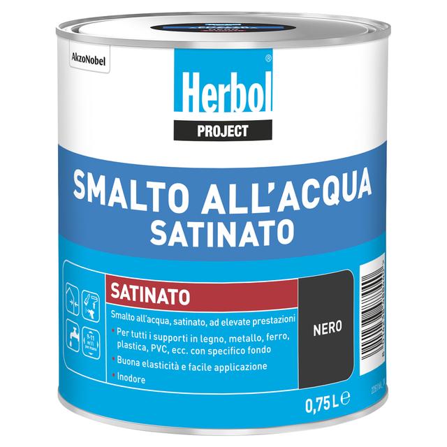 SMALTO ACQUA SATINATO HERBOL NERO 0,75 l 9-11 m²/l PER MANO | Tecnomat SMALTO ACQUA SATINATO HERBOL NERO 0,75 l 9-11 m²/l PER MANO - 2 | Tecnomat