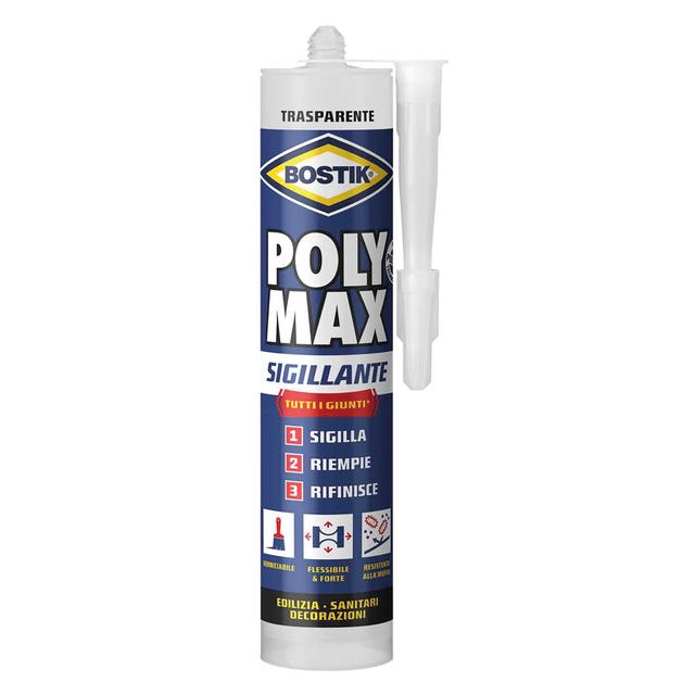 SIGILLANTE POLYMAX TRASPARENTE 280 ml VERNICIABILE E FLESSIBILE PER INTERNO ED ESTERNO | Tecnomat SIGILLANTE POLYMAX TRASPARENTE 280 ml VERNICIABILE E FLESSIBILE PER INTERNO ED ESTERNO | Tecnomat