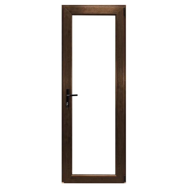 PORTA FINESTRA IN PVC NOCE 1 ANTA CON SERRATURA DESTRA 80x220 cm (LxH) | Tecnomat PORTA FINESTRA IN PVC NOCE 1 ANTA CON SERRATURA DESTRA 80x220 cm (LxH) | Tecnomat