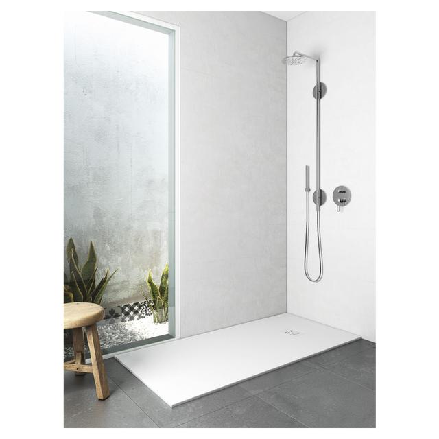 PIATTO DOCCIA EVOLUTION IN MARMORESINA BIANCO 80x120 cm H 2,5 cm PILETTA Ø 90 mm | Tecnomat PIATTO DOCCIA EVOLUTION IN MARMORESINA BIANCO 80x120 cm H 2,5 cm PILETTA Ø 90 mm | Tecnomat
