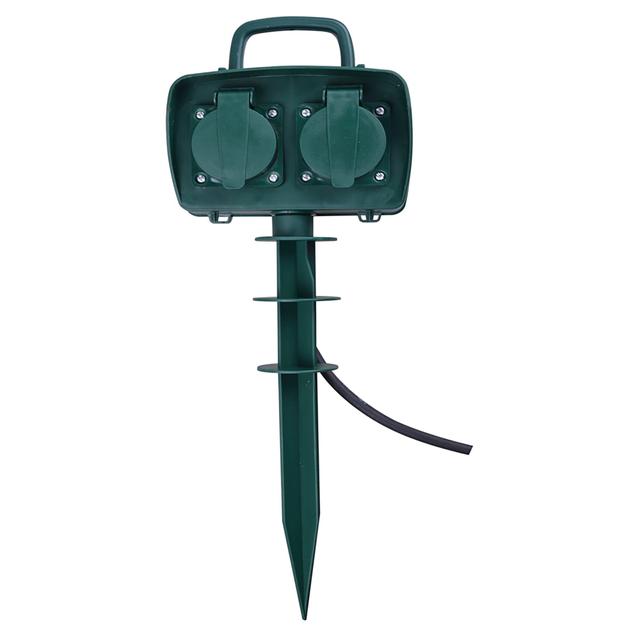 PICCHETTO DA GIARDINO CON 2 PRESE SCHUKO 16A E CAVO H05RRN-F 3G1,5 mmq IP44 | Tecnomat PICCHETTO DA GIARDINO CON 2 PRESE SCHUKO 16A E CAVO H05RRN-F 3G1,5 mmq IP44 | Tecnomat