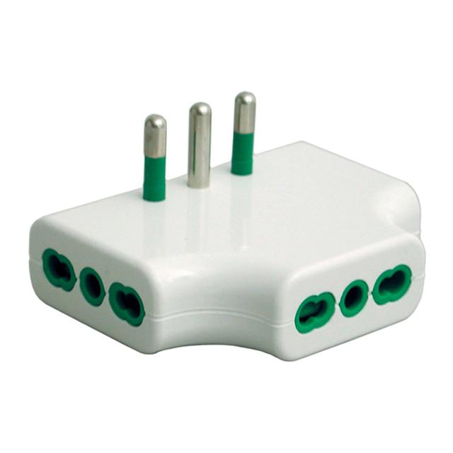 ADATTATORE FANTON SPINA PIATTO 2P+T 16A 3 PRESE 2P+T BIPASSO COLORE BIANCO | Tecnomat ADATTATORE FANTON SPINA PIATTO 2P+T 16A 3 PRESE 2P+T BIPASSO COLORE BIANCO | Tecnomat