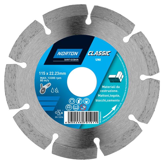 DISCO DIAMANTATO NORTON CLASSIC Ø115 mm CORONA SETTORI CEMENTO LATERIZI | Tecnomat DISCO DIAMANTATO NORTON CLASSIC Ø115 mm CORONA SETTORI CEMENTO LATERIZI | Tecnomat