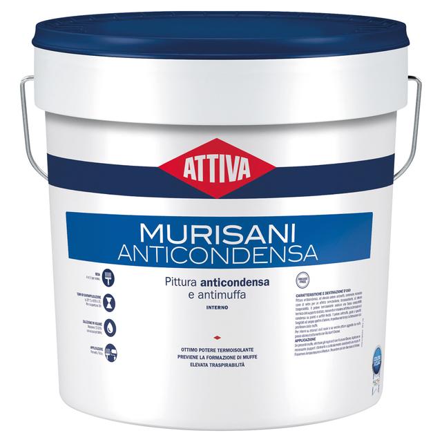 IDROPITTURA ANTICONDENSA ATTIVA 12,5 l MURISANI TRASPIRANTE 2 m² CON 1 l A 2 MANI | Tecnomat IDROPITTURA ANTICONDENSA ATTIVA 12,5 l MURISANI TRASPIRANTE 2 m² CON 1 l A 2 MANI | Tecnomat