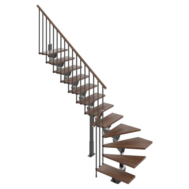 SCALA A GIORNO MAXI A L (UN GIRO) 12 GRADINI IN LEGNO DI FAGGIO NOCE ACCIAIO GRIGIO SCURO | Tecnomat SCALA A GIORNO MAXI A L (UN GIRO) 12 GRADINI IN LEGNO DI FAGGIO NOCE ACCIAIO GRIGIO SCURO | Tecnomat