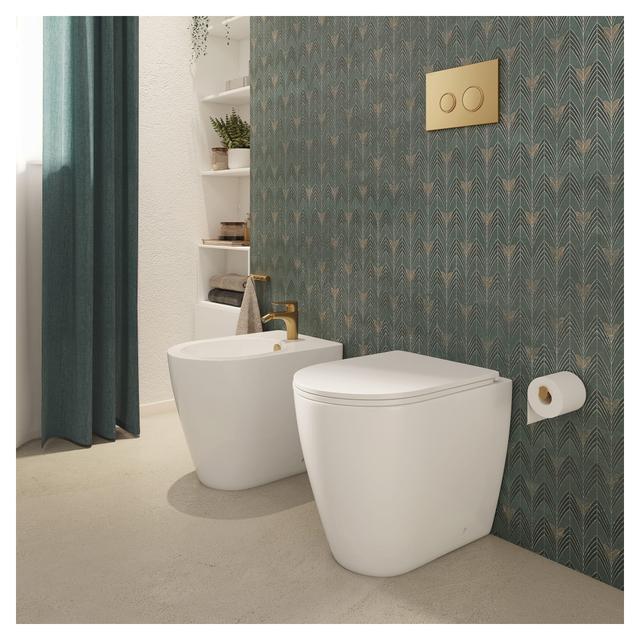 VASO E BIDET FILO MURO SERIE GENZIANA IN CERAMICA BIANCA CON SCARICO VORTICE | Tecnomat VASO E BIDET FILO MURO SERIE GENZIANA IN CERAMICA BIANCA CON SCARICO VORTICE - 2 | Tecnomat