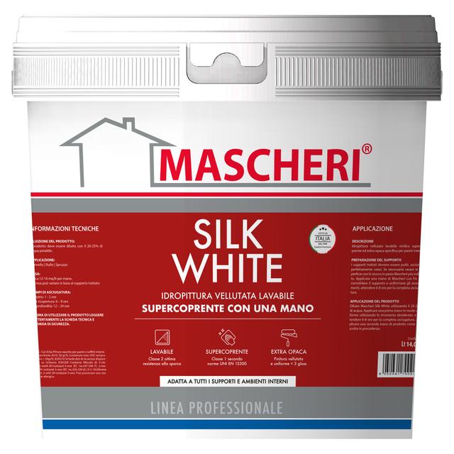 IDROPITTURA LAVABILE MASCHERI SILKWHITE BIANCO 14 l ALTA COPERTURA RESA 5-6 m²/l A 2 MANI | Tecnomat IDROPITTURA LAVABILE MASCHERI SILKWHITE BIANCO 14 l ALTA COPERTURA RESA 5-6 m²/l A 2 MANI - 2 | Tecnomat