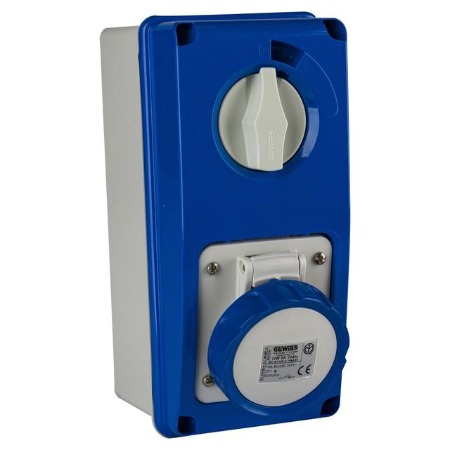 PRESA DA PARETE INTERBLOCCATA GEWISS 66204N 2P+T 16A 200/250V 6H IP67 | Tecnomat PRESA DA PARETE INTERBLOCCATA GEWISS 66204N 2P+T 16A 200/250V 6H IP67 | Tecnomat