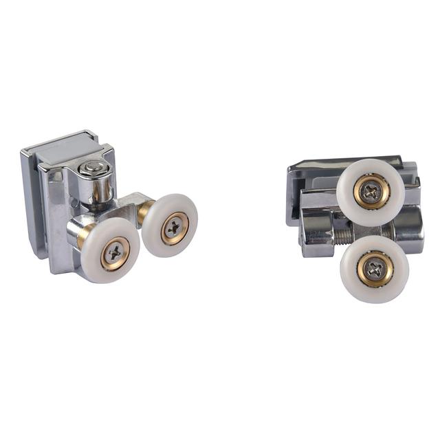 KIT 2 SCORRIMENTI SUPERIORI DOPPIA RUOTA Ø20 mm METALLO CROMATO VETRO 6-8 mm FORO 9 mm | Tecnomat KIT 2 SCORRIMENTI SUPERIORI DOPPIA RUOTA Ø20 mm METALLO CROMATO VETRO 6-8 mm FORO 9 mm - 2 | Tecnomat