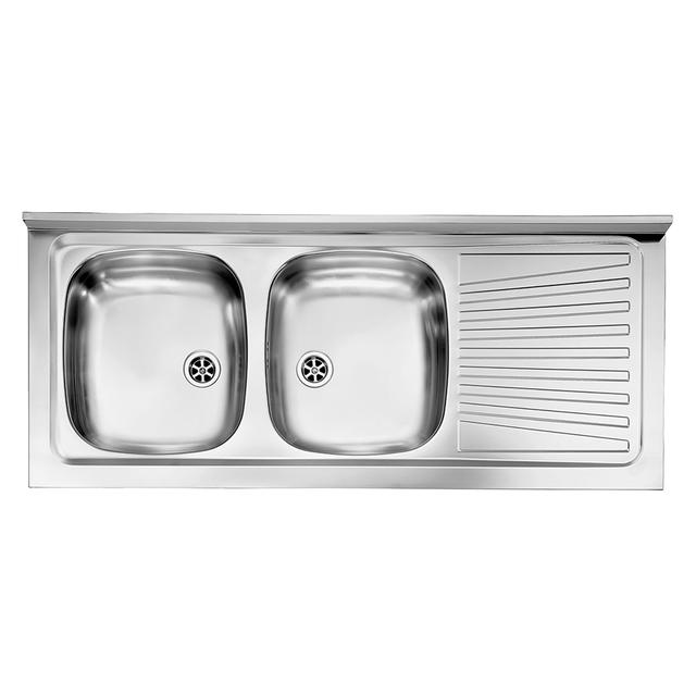 LAVELLO D'APPOGGIO MONDIAL 120x50 cm 2 VASCHE SINISTRA CON SGOCCIOLATOIO PILETTA 2'' | Tecnomat LAVELLO D'APPOGGIO MONDIAL 120x50 cm 2 VASCHE SINISTRA CON SGOCCIOLATOIO PILETTA 2'' - 2 | Tecnomat