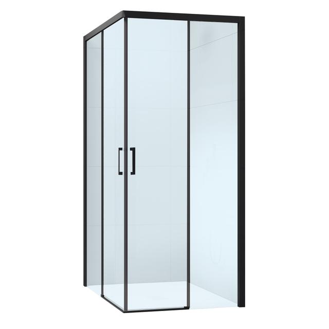 LATO PER ANGOLO PRIMA (90,5-92,5) H 195 cm DESTRO VETRO TRASPARENTE 6 mm PROFILI NERI | Tecnomat LATO PER ANGOLO PRIMA (90,5-92,5) H 195 cm DESTRO VETRO TRASPARENTE 6 mm PROFILI NERI - 2 | Tecnomat