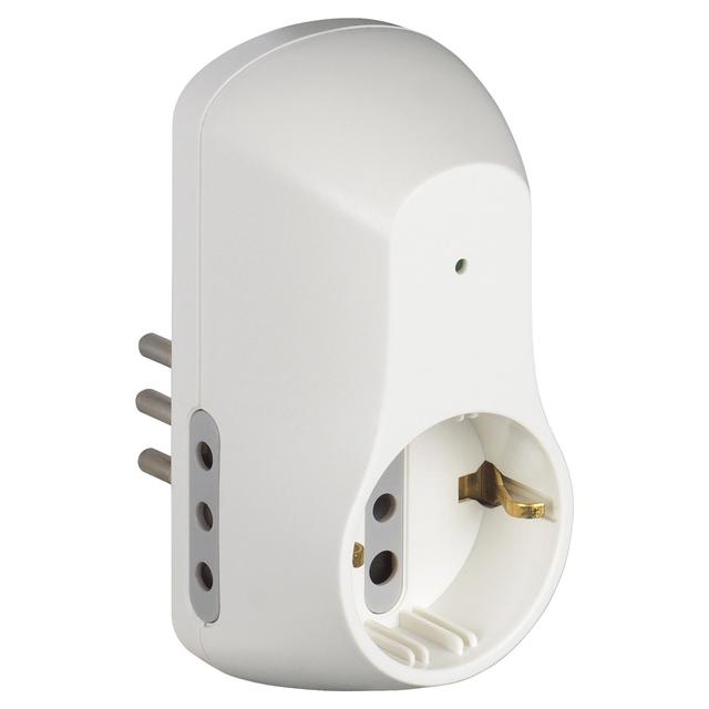 ADATTATORE BTICINO 2P+T SPINA 10A 2 SCHUKO E 2 PRESE 10A BIANCO CON SALVAFULMINE | Tecnomat ADATTATORE BTICINO 2P+T SPINA 10A 2 SCHUKO E 2 PRESE 10A BIANCO CON SALVAFULMINE | Tecnomat