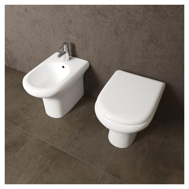 VASO SERIE CORAL FILO MURO A TERRA SCARICO MULTIPLO IN CERAMICA BIANCA | Tecnomat VASO SERIE CORAL FILO MURO A TERRA SCARICO MULTIPLO IN CERAMICA BIANCA | Tecnomat