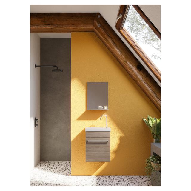 MOBILE PERLA ROVERE FUMO 1A LAVABO CERAMICA E SPECCHIO 40,5x55,5x22,5 cm (LxPxH) | Tecnomat MOBILE PERLA ROVERE FUMO 1A LAVABO CERAMICA E SPECCHIO 40,5x55,5x22,5 cm (LxPxH) - 2 | Tecnomat