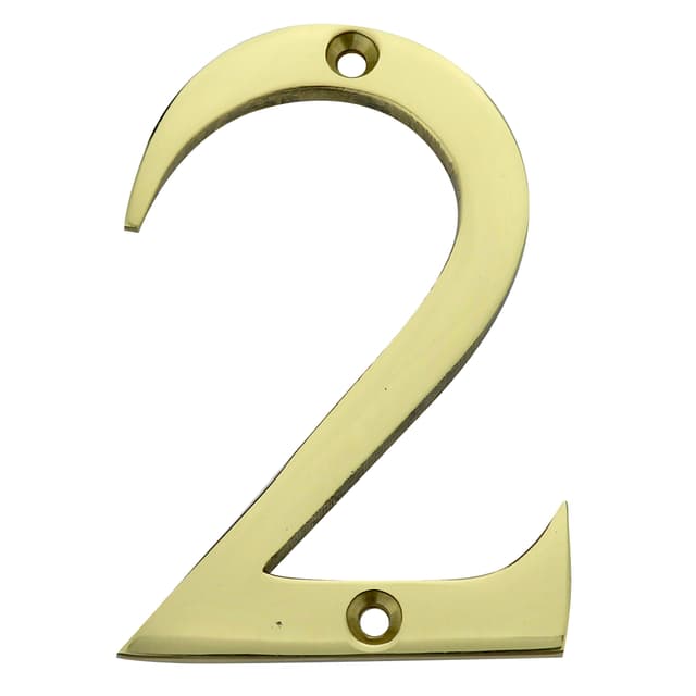 NUMERO INGLESE COTTALI ''2'' 75 mm OTTONE LUCIDO VERNICIATO | Tecnomat NUMERO INGLESE COTTALI ''2'' 75 mm OTTONE LUCIDO VERNICIATO - 2 | Tecnomat