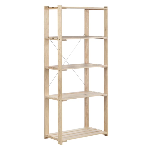 SCAFFALE PINO MASSICCIO 5 RIPIANI 75 kg MONTAGGIO A VITE 76,5x174,5x38,5 cm (LxHxP) | Tecnomat SCAFFALE PINO MASSICCIO 5 RIPIANI 75 kg MONTAGGIO A VITE 76,5x174,5x38,5 cm (LxHxP) - 2 | Tecnomat