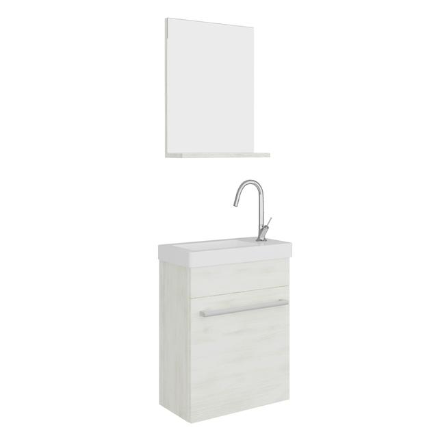 MOBILE PERLA ROVERE BIANCO LAVABO CERAMICA E SPECCHIO 40,5x55,5x22,5 cm (LxPxH) | Tecnomat MOBILE PERLA ROVERE BIANCO LAVABO CERAMICA E SPECCHIO 40,5x55,5x22,5 cm (LxPxH) | Tecnomat