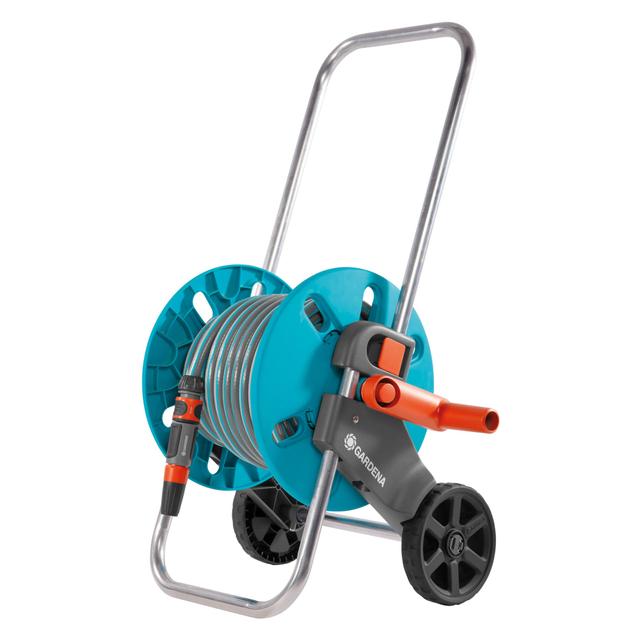 CARRELLO GARDENA CON TUBO ∅13 mm LUNGO 25 m CON 4 RACCORDI, PRESA RUBINETTO, LANCIA A SPRUZZO | Tecnomat CARRELLO GARDENA CON TUBO ∅13 mm LUNGO 25 m CON 4 RACCORDI, PRESA RUBINETTO, LANCIA A SPRUZZO | Tecnomat