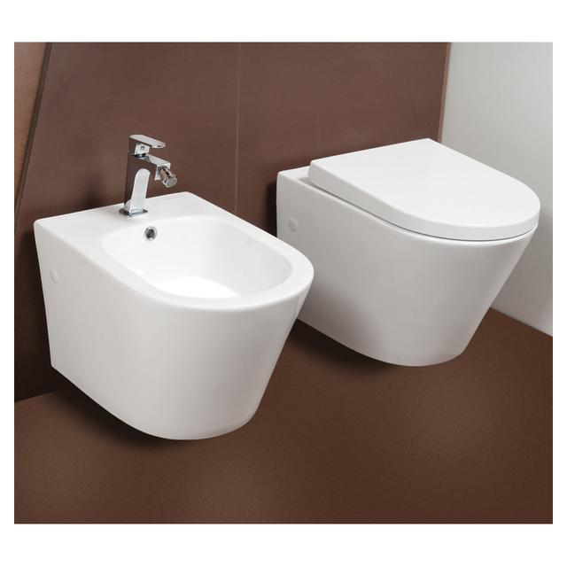 VASO LARA CON SEDILE SOSPESO IN CERAMICA BIANCA SENZA BRIDA | Tecnomat VASO LARA CON SEDILE SOSPESO IN CERAMICA BIANCA SENZA BRIDA | Tecnomat