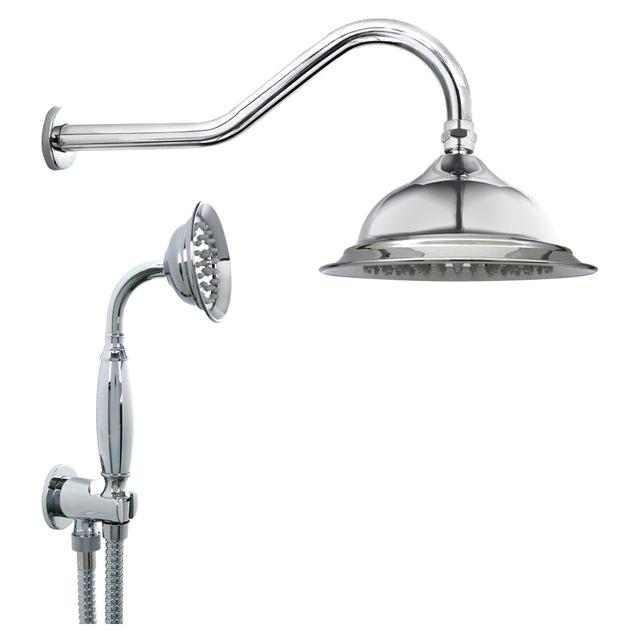 KIT DOCCIA TECOM VINTAGE CROMO BRACCIO 350 mm SOFFIONE Ø 200 mm INOX DOCCETTA 1 GETTO | Tecnomat KIT DOCCIA TECOM VINTAGE CROMO BRACCIO 350 mm SOFFIONE Ø 200 mm INOX DOCCETTA 1 GETTO | Tecnomat