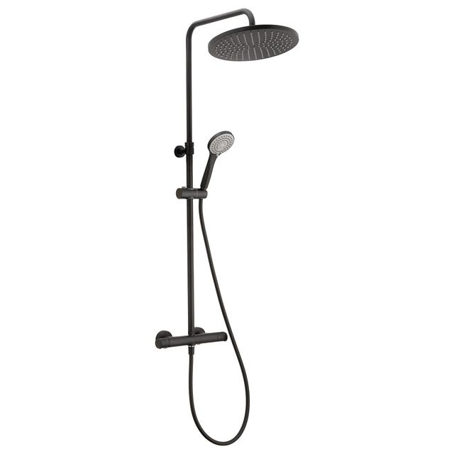 COLONNA DOCCIA HUBER LIGHT 3 GETTI NERO SOFFIONE ABS Ø 300 mm MISCELATORE TERMOSTATICO | Tecnomat COLONNA DOCCIA HUBER LIGHT 3 GETTI NERO SOFFIONE ABS Ø 300 mm MISCELATORE TERMOSTATICO | Tecnomat