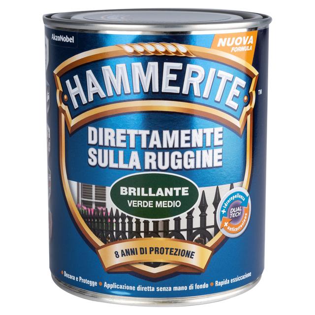SMALTO ANTIRUGGINE BRILLANTE HAMMERITE 0,75 l VERDE MEDIO 8-10 m² CON 1 l | Tecnomat SMALTO ANTIRUGGINE BRILLANTE HAMMERITE 0,75 l VERDE MEDIO 8-10 m² CON 1 l | Tecnomat