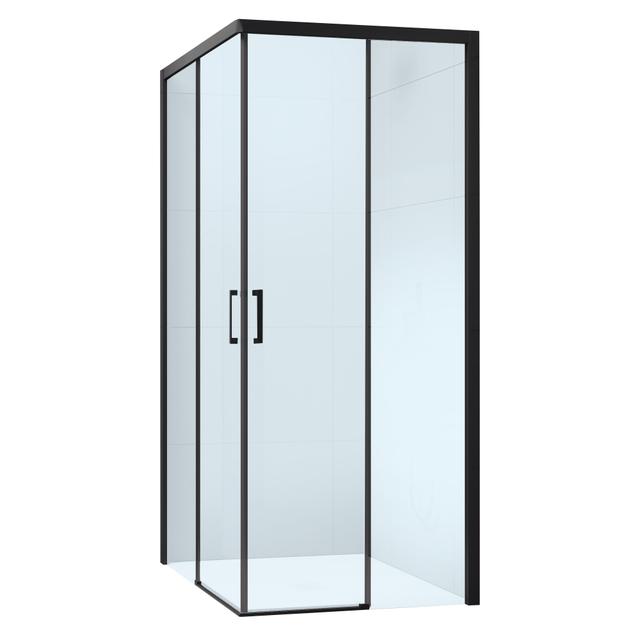 LATO PER ANGOLO PRIMA (77,5-79,5) H 195 cm DESTRO VETRO TRASPARENTE 6 mm PROFILI NERI | Tecnomat LATO PER ANGOLO PRIMA (77,5-79,5) H 195 cm DESTRO VETRO TRASPARENTE 6 mm PROFILI NERI - 2 | Tecnomat