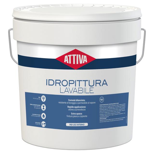 IDROPITTURA LAVABILE ATTIVA 14 l BIANCA 5-6 m² CON 1 l A 2 MANI | Tecnomat IDROPITTURA LAVABILE ATTIVA 14 l BIANCA 5-6 m² CON 1 l A 2 MANI | Tecnomat