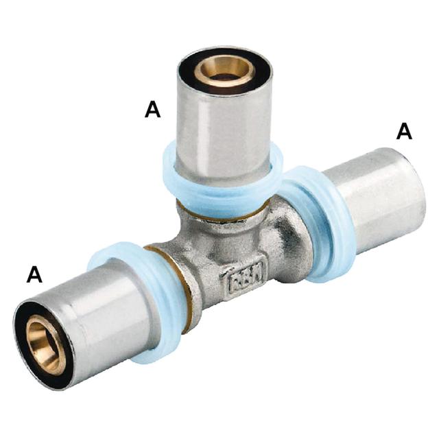 RACCORDO PRESS FIT RBM PER MULTISTRATO TEE Ø 26x26x26 mm PROFILO PRESSATURA TH – H –B | Tecnomat RACCORDO PRESS FIT RBM PER MULTISTRATO TEE Ø 26x26x26 mm PROFILO PRESSATURA TH – H –B - 2 | Tecnomat