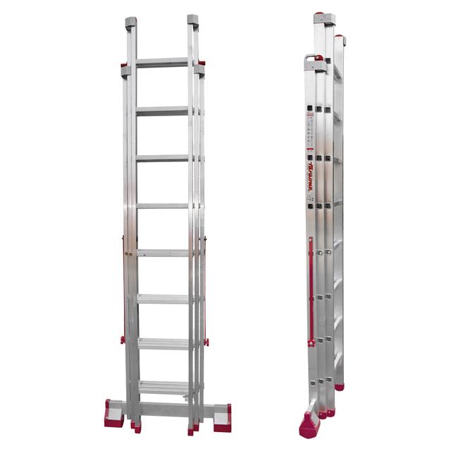 SCALA ALLUMINIO FARAONE 7+8+8 GRADINI ALTEZZA 2,50/4,46 m EN131 PORTATA 150 kg | Tecnomat SCALA ALLUMINIO FARAONE 7+8+8 GRADINI ALTEZZA 2,50/4,46 m EN131 PORTATA 150 kg | Tecnomat