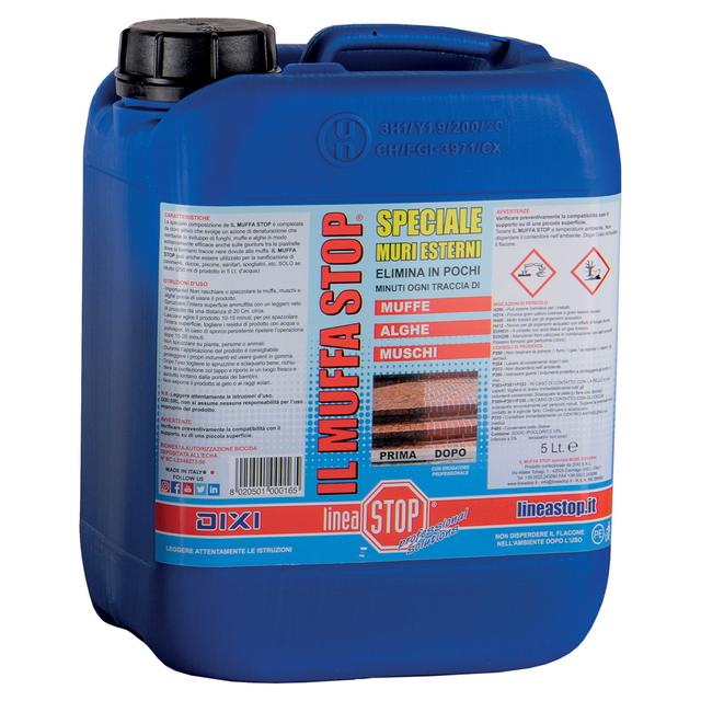 DETERGENTE IL MUFFA STOP DIXI SPECIALE MURI ESTERNI 5 l ELIMINA ALGHE MUSCHI PRONTO USO | Tecnomat DETERGENTE IL MUFFA STOP DIXI SPECIALE MURI ESTERNI 5 l ELIMINA ALGHE MUSCHI PRONTO USO | Tecnomat