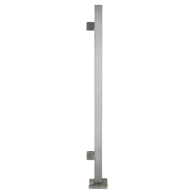 MONTANTE ANCORAGGIO A PAVIMENTO INOX 316 40x40x1000 mm CON 2 PINZE FERMAVETRO | Tecnomat MONTANTE ANCORAGGIO A PAVIMENTO INOX 316 40x40x1000 mm CON 2 PINZE FERMAVETRO | Tecnomat